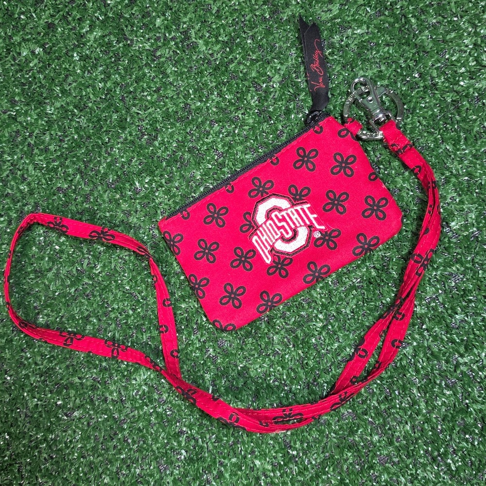 Vera Bradley Ohio State Buckeyes Zip ID Case and Matching Detachable Lanyard